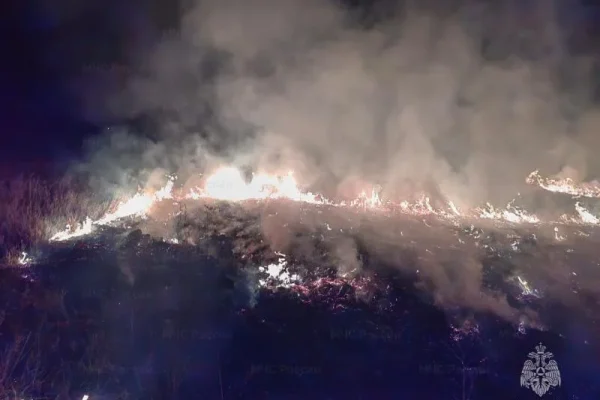 Первый в году крупный пожар сухой травы потушили в Забайкалье