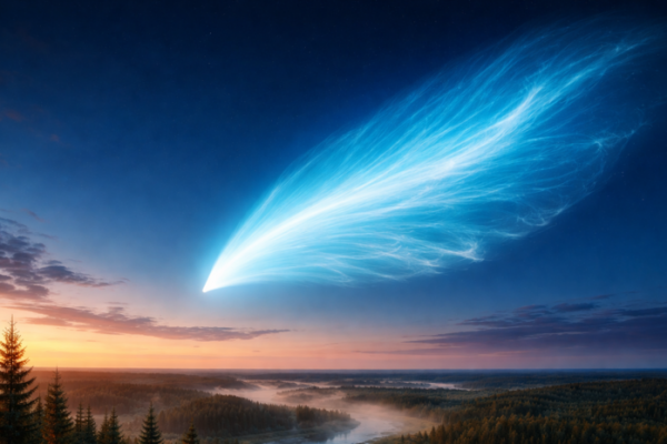 В небе над Коми увидели ярко-голубой шлейф