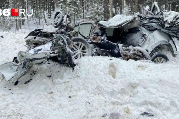 От легковушки ничего не осталось. Двое югорчан погибли в жутком ДТП с грузовиком