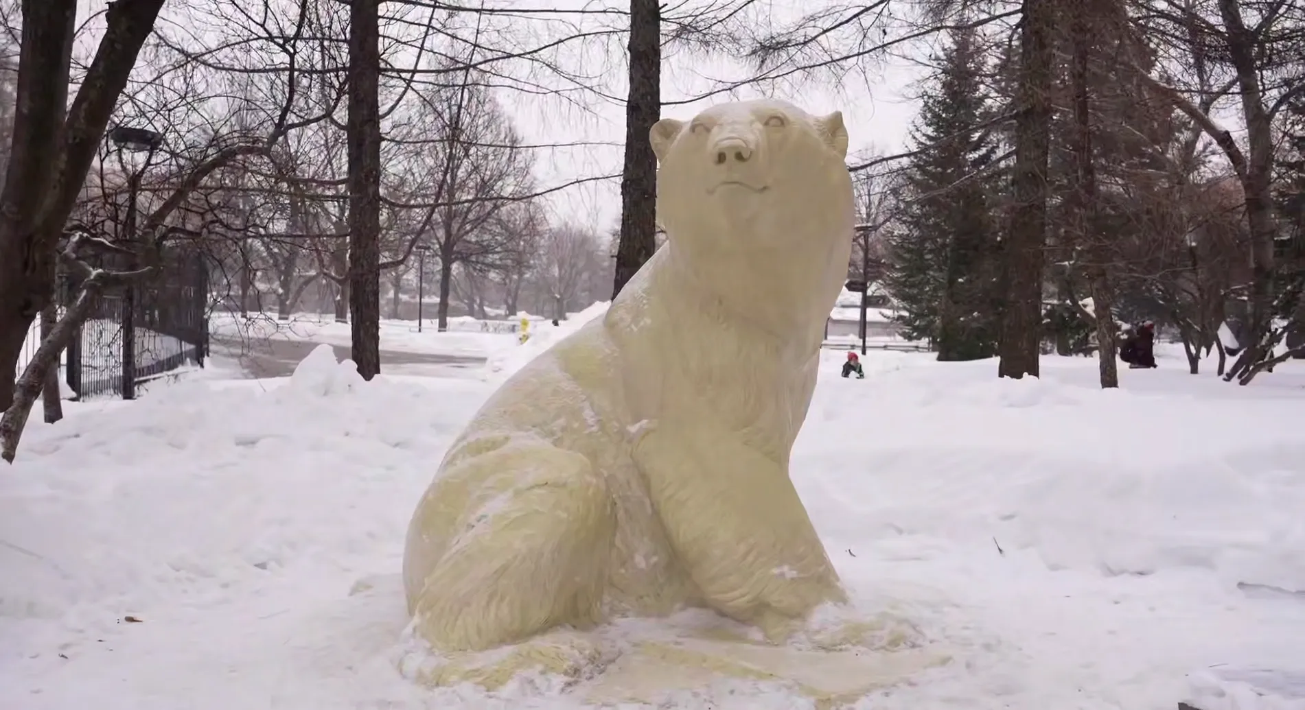 В Московском зоопарке открыли памятник белому медведю Диксону, спасенному в Красноярском крае